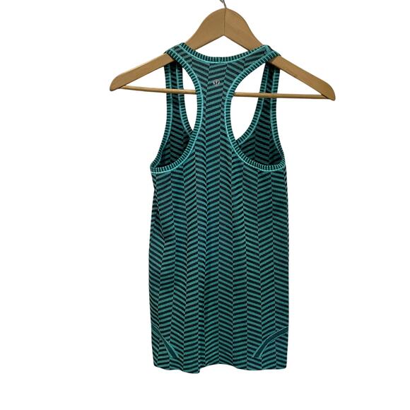 Lululemon Swiftly Tech Tank Top Racerback Heathered Blue Tropics Size 2 - Picture 3 of 7